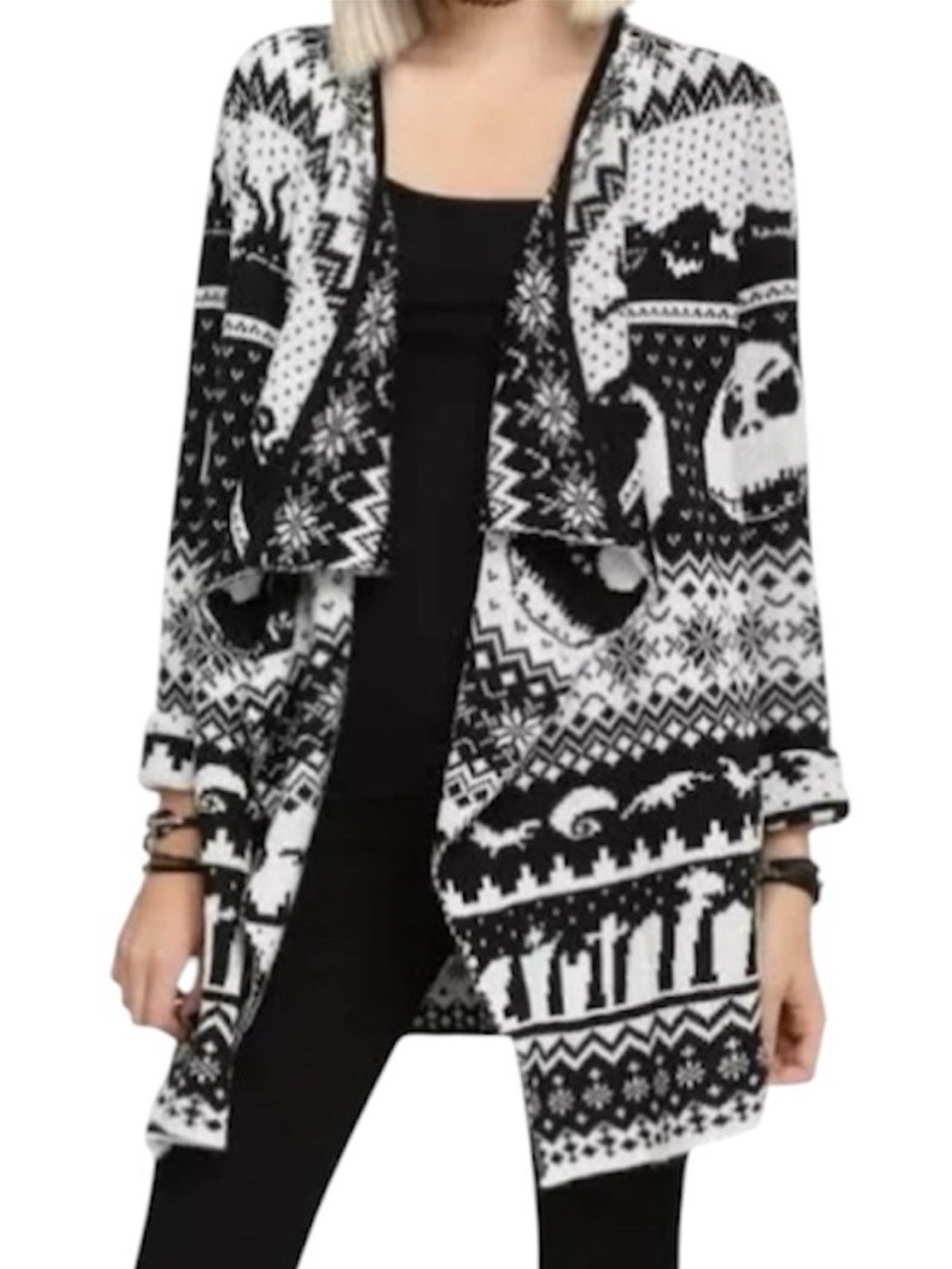Disney Nightmare Before Christmas Open-Front Cardigan Size M